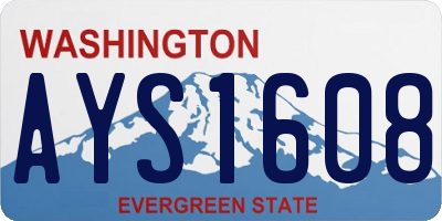WA license plate AYS1608