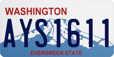 WA license plate AYS1611