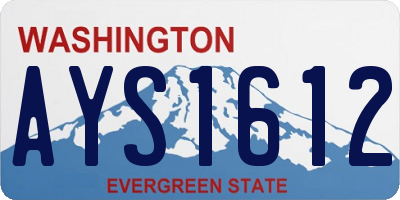 WA license plate AYS1612