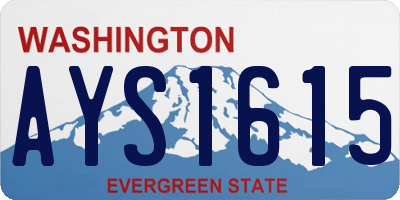 WA license plate AYS1615