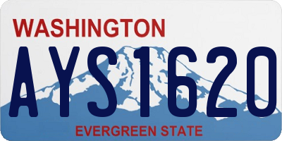 WA license plate AYS1620