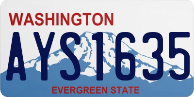 WA license plate AYS1635
