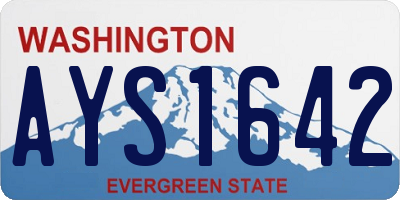 WA license plate AYS1642