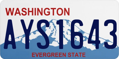 WA license plate AYS1643