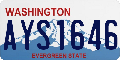 WA license plate AYS1646