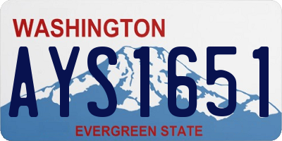 WA license plate AYS1651