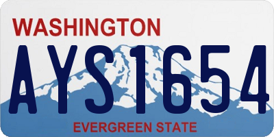 WA license plate AYS1654