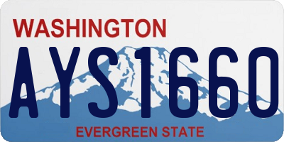 WA license plate AYS1660