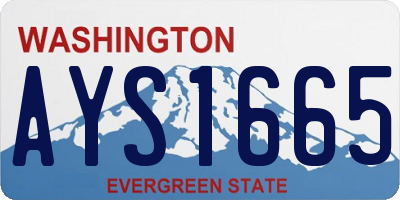WA license plate AYS1665