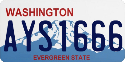 WA license plate AYS1666