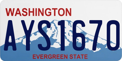 WA license plate AYS1670