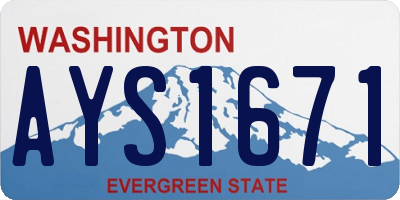 WA license plate AYS1671