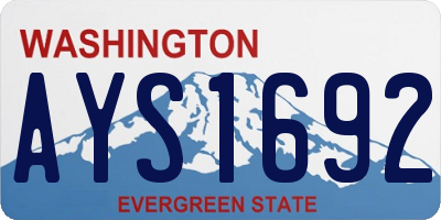 WA license plate AYS1692