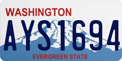 WA license plate AYS1694