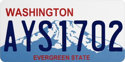 WA license plate AYS1702