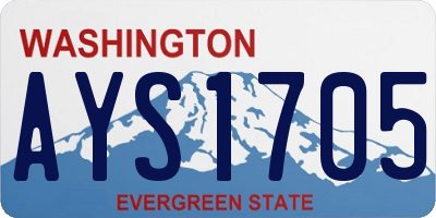 WA license plate AYS1705