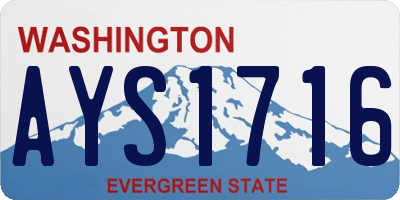 WA license plate AYS1716
