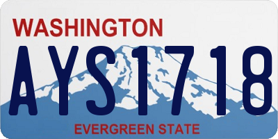 WA license plate AYS1718