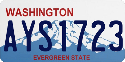 WA license plate AYS1723