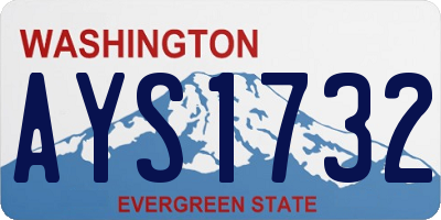 WA license plate AYS1732