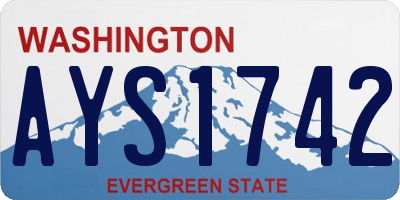 WA license plate AYS1742