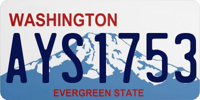WA license plate AYS1753