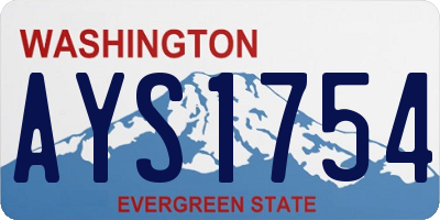 WA license plate AYS1754