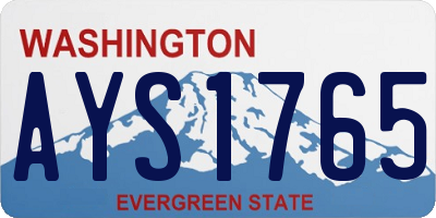 WA license plate AYS1765