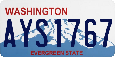 WA license plate AYS1767