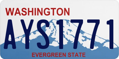 WA license plate AYS1771
