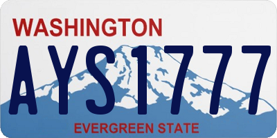 WA license plate AYS1777