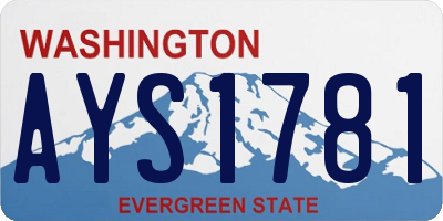 WA license plate AYS1781