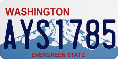 WA license plate AYS1785