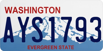 WA license plate AYS1793