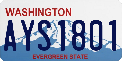 WA license plate AYS1801