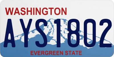 WA license plate AYS1802