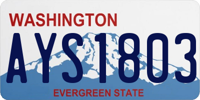 WA license plate AYS1803