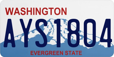 WA license plate AYS1804