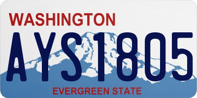 WA license plate AYS1805