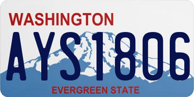 WA license plate AYS1806