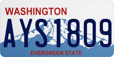 WA license plate AYS1809
