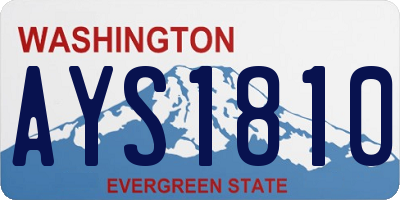 WA license plate AYS1810