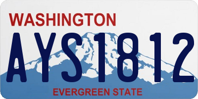 WA license plate AYS1812