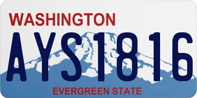 WA license plate AYS1816