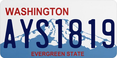 WA license plate AYS1819