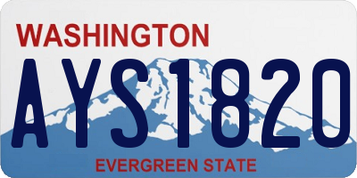 WA license plate AYS1820