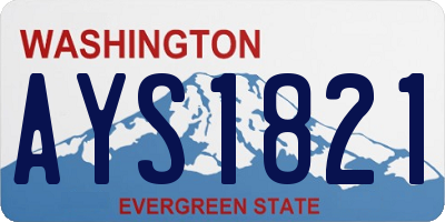 WA license plate AYS1821