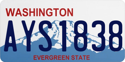 WA license plate AYS1838