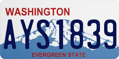 WA license plate AYS1839