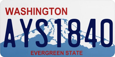WA license plate AYS1840